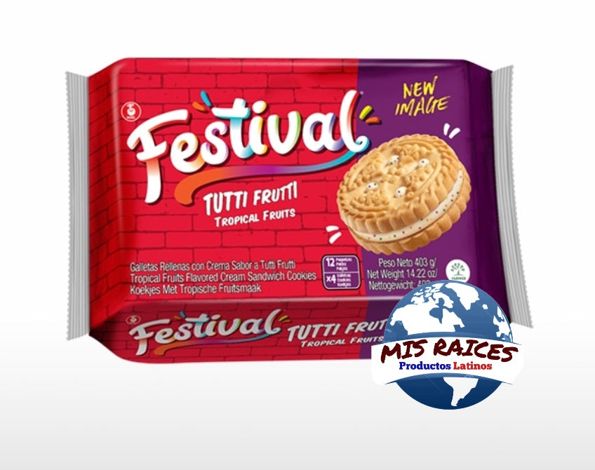 GALLETAS FESTIVAL TUTIFRUTTI X 12UN