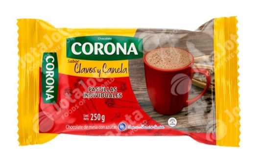 CHOCOLATE CORONA CLAVOS Y CANELA 250GR