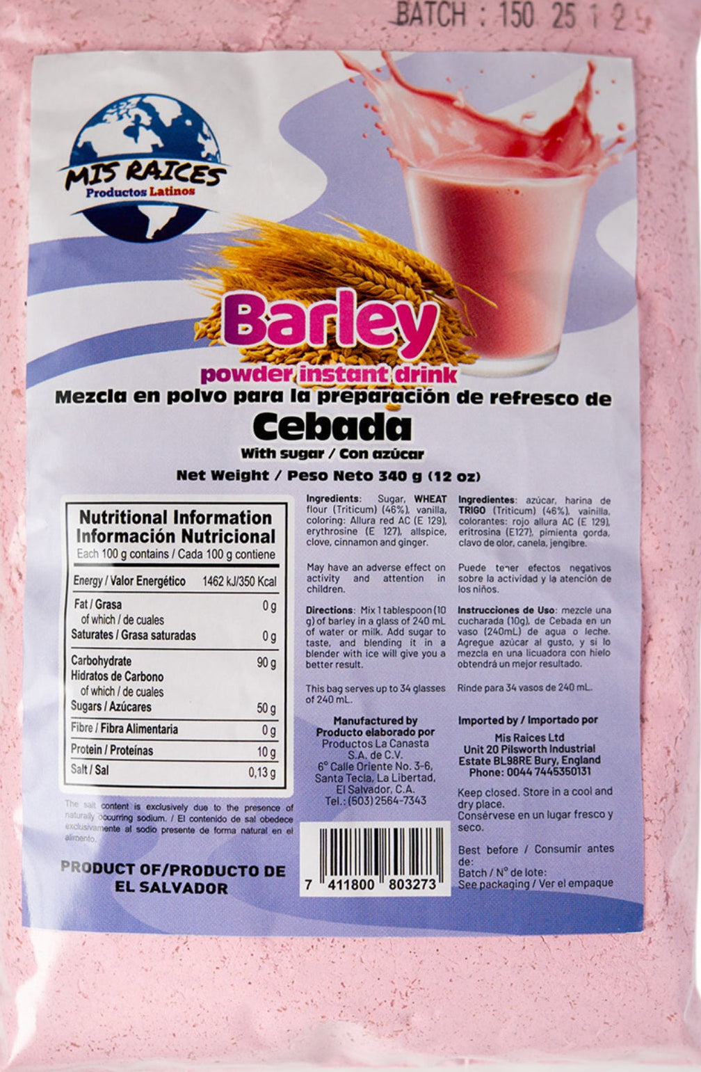 CEBADA LA CANASTA 340GR